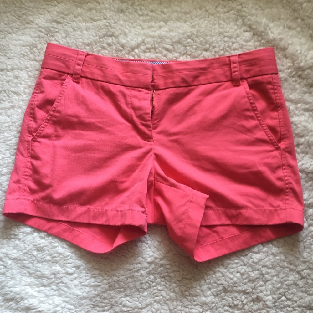 J. Crew Chino Short Bright Coral Pink Size 4